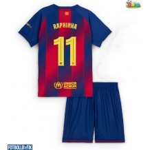 Barcelona Raphinha Belloli #11 Hemmatröja Barn 2025-26 Kortärmad (+ Korta byxor)